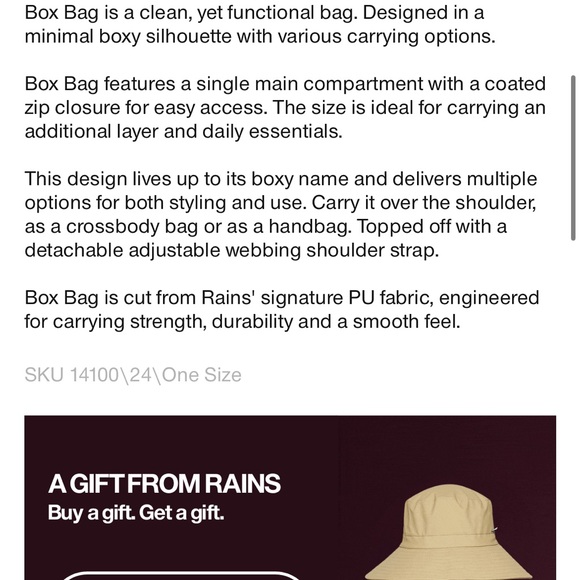 Rains box bag NWT - Picture 6 of 7